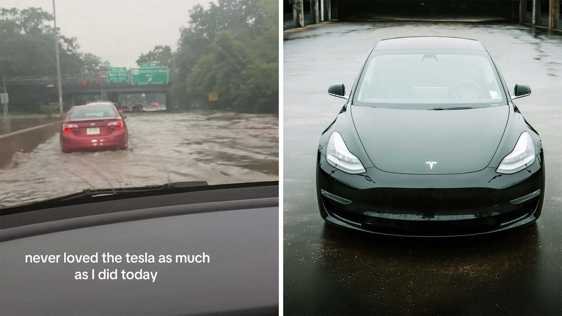 Чому водійка Tesla почувається вдячною, застрягши на шосе в потопі