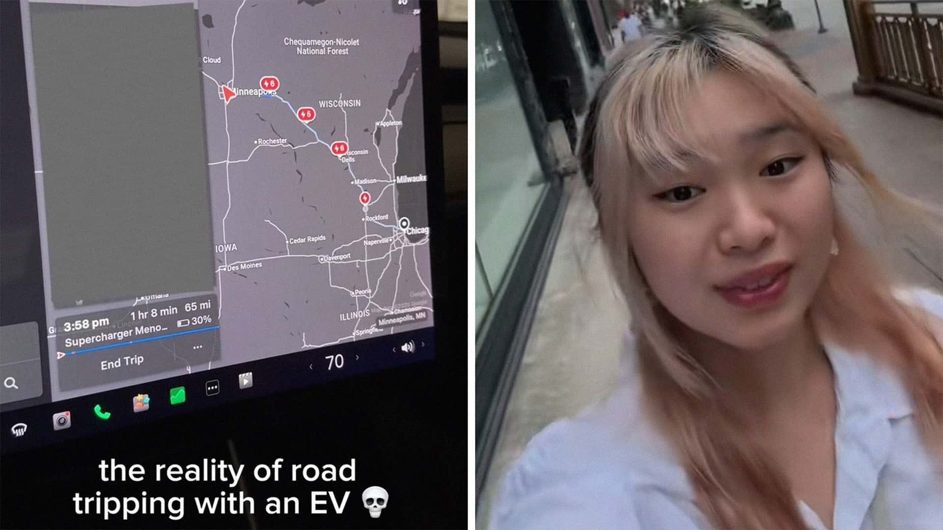 Подорож з Міннеаполісу до Чикаго на Tesla з 5 зарядками під час шляху