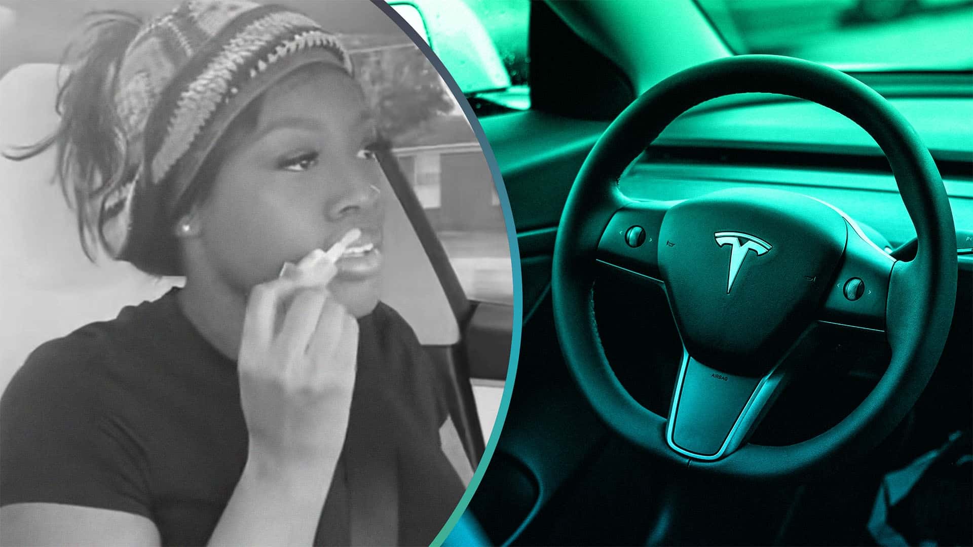 Makeup Application While Driving a Tesla