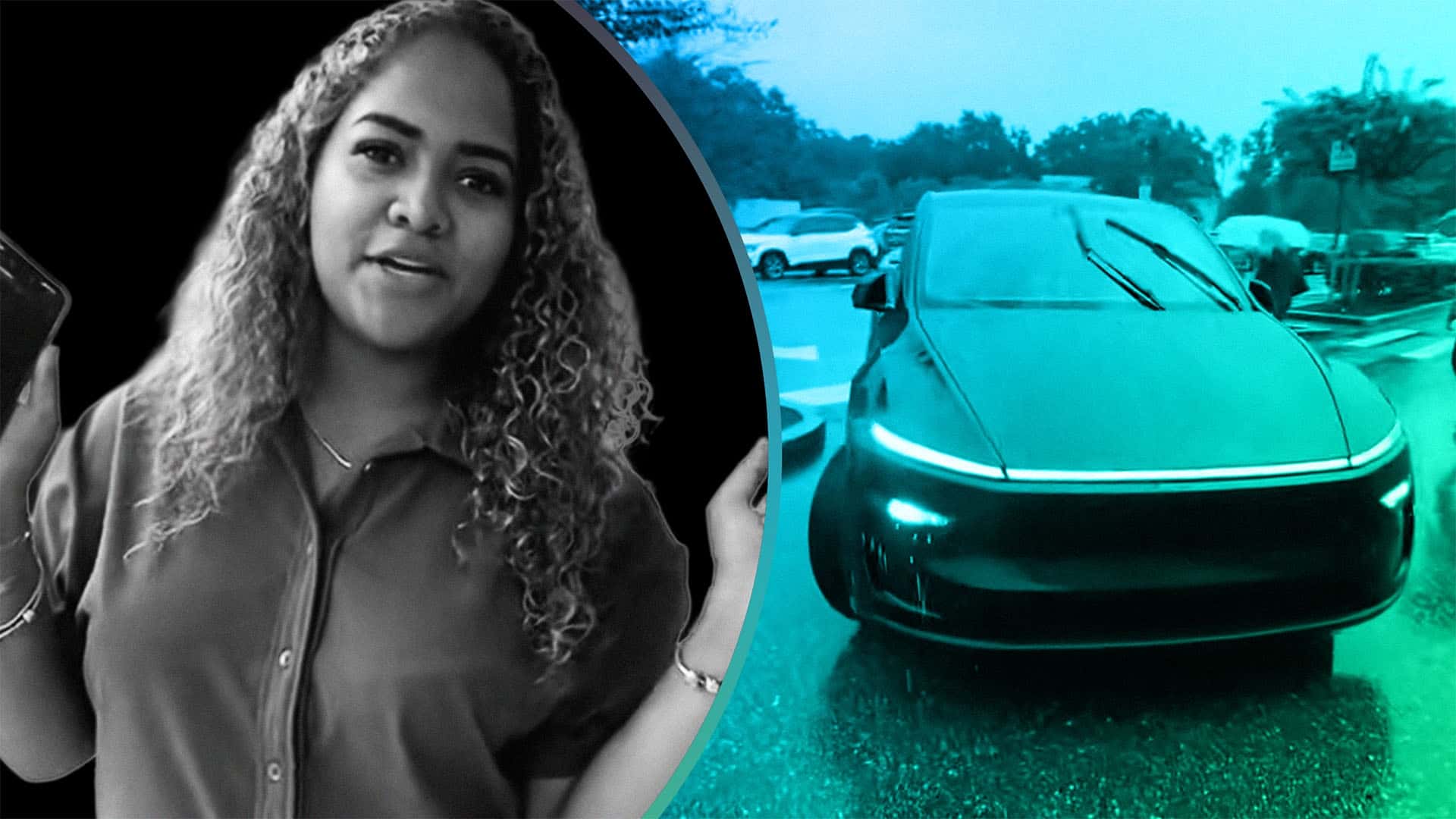 Woman Calls Tesla For Rainy Day Ride