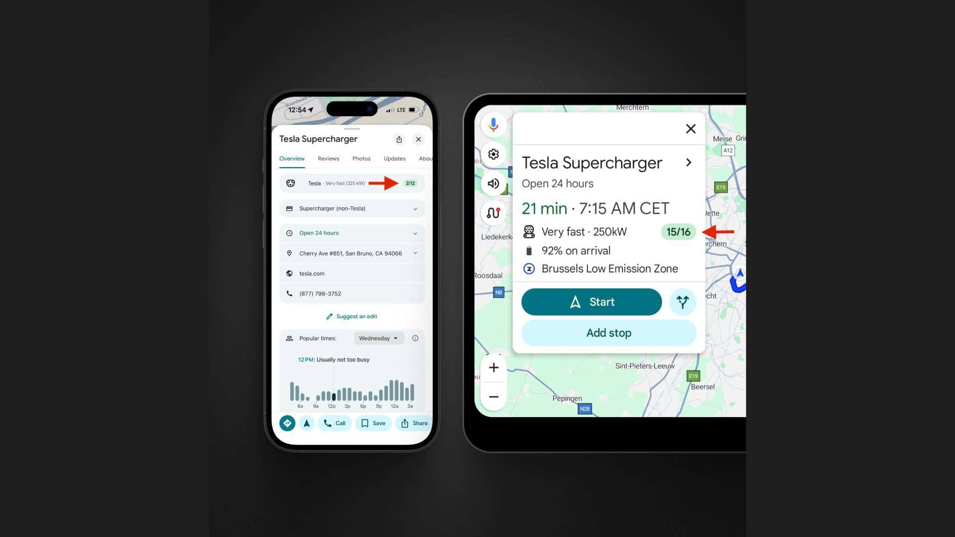 Google Maps полегшує планування далекої подорожі на електромобілі