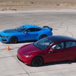 Tesla Model 3 Versus Ford Mustang Dark Horse
