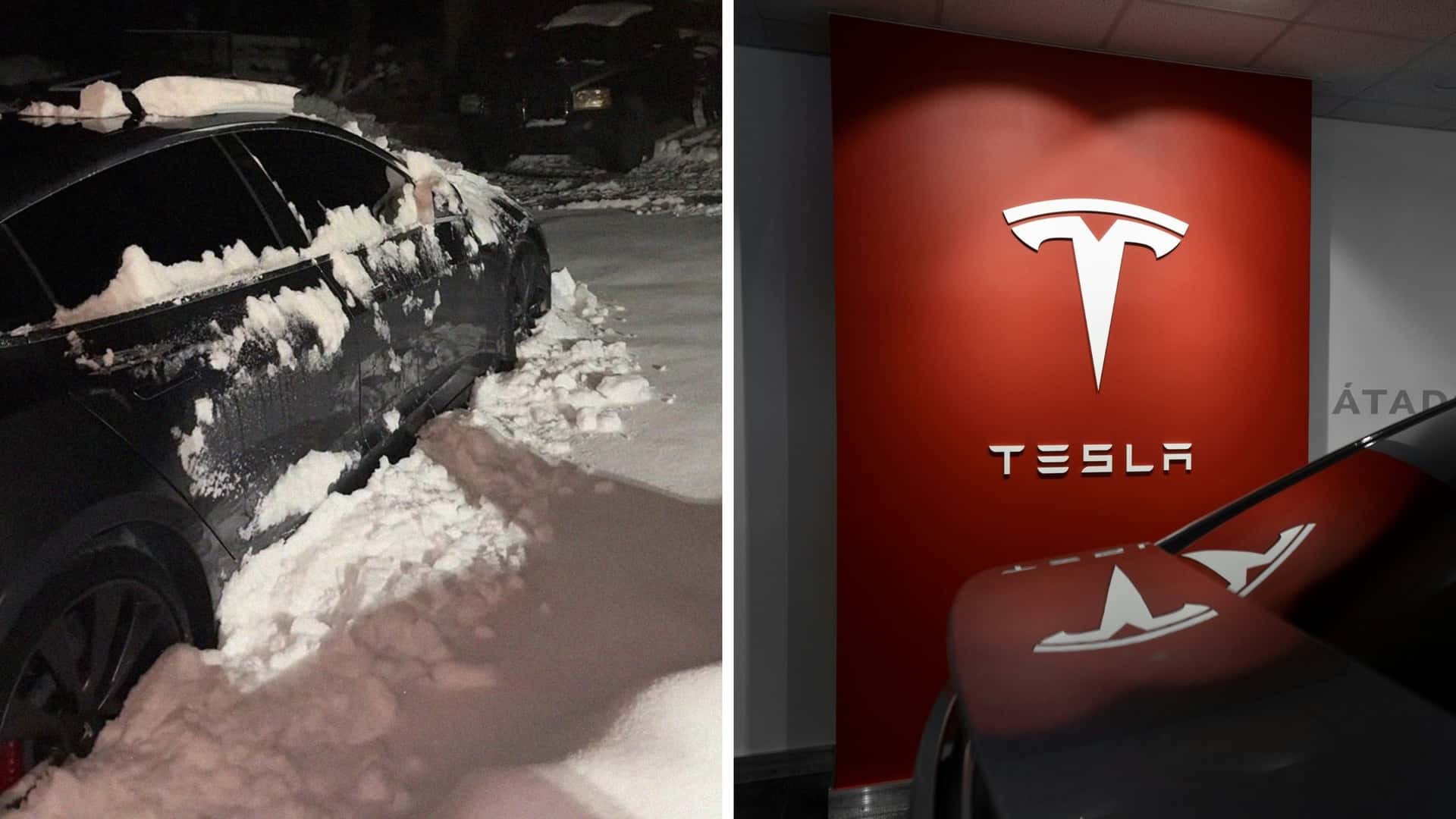 Чоловік намагався розморозити свою Tesla на снігу, але це закінчилось невдало