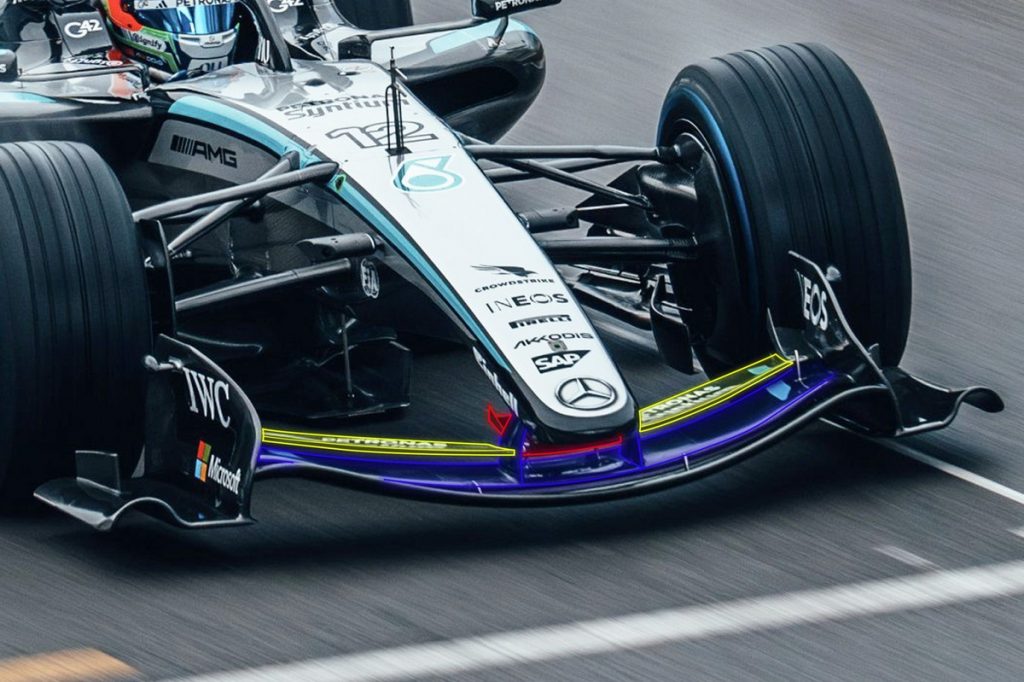 Mercedes представила унікальний дизайн переднього крила F1 2026 на тестах у Барселоні