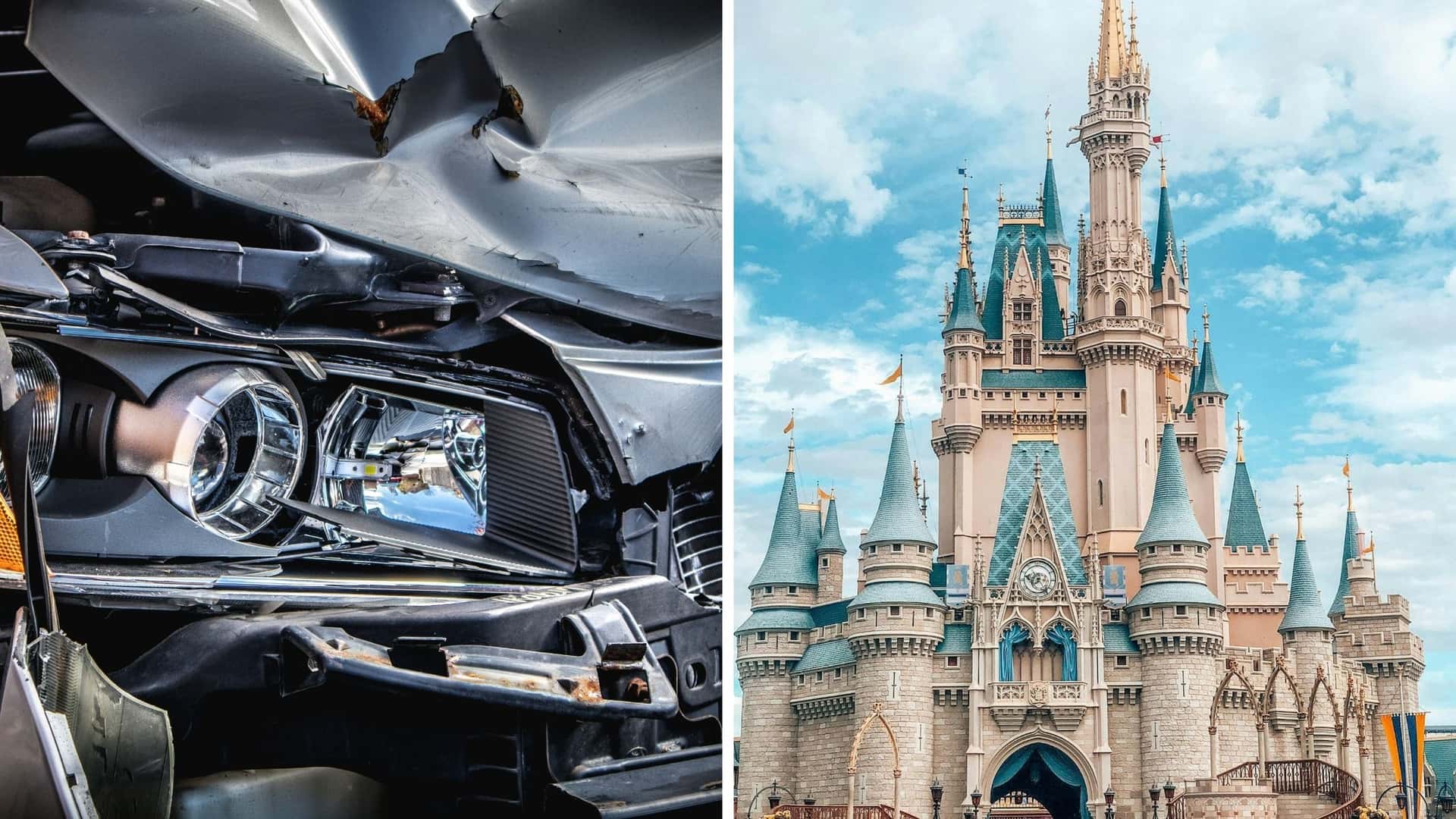 Вантажівка зіткнулася з Subaru у гаражі Діснейленду, а Tesla зафіксувала все на відео